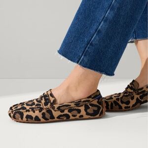 Rothy’s Loafers Size 6 – Leopard Print Knit Driving Shoes – Like New